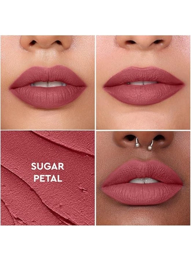 Kiro Non-Stop Airy Matte Liquid Lipstick - Sugar Petal (Brownish Pink), 5ml | Super-Pigmented, Long-Lasting, hydrating | Waterproof, Smudge-Proof, Lightweight | Infused with Avocado & Apricot Oil - Image 4